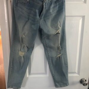 Light wash blue jeans